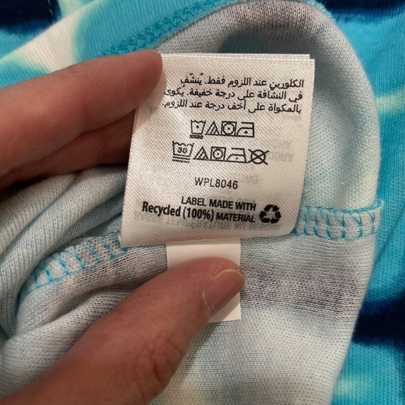 Karen Scott V-neck Front 4 buttons Short Sleeve Top Blue Navy White Stripes - Picture 9 of 13